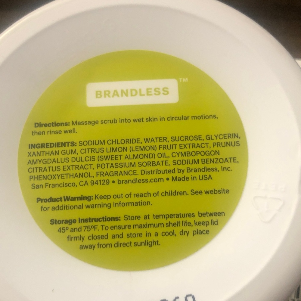Case of 6 Brandless Salt and Sugar Exfoliating Body Scrub Lemon Verbena 8oz - Picture 9 of 9
